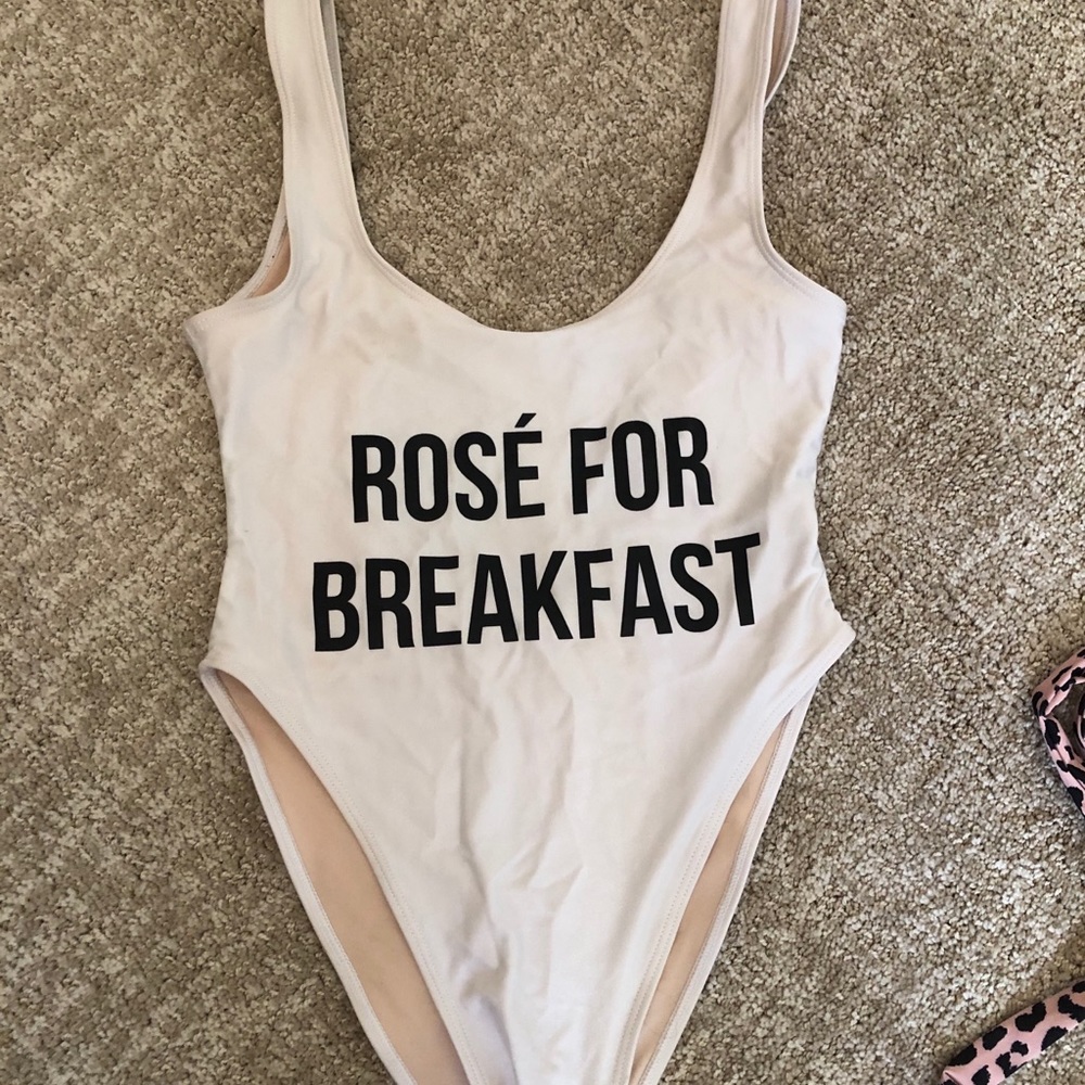 High waisted graphic one piece